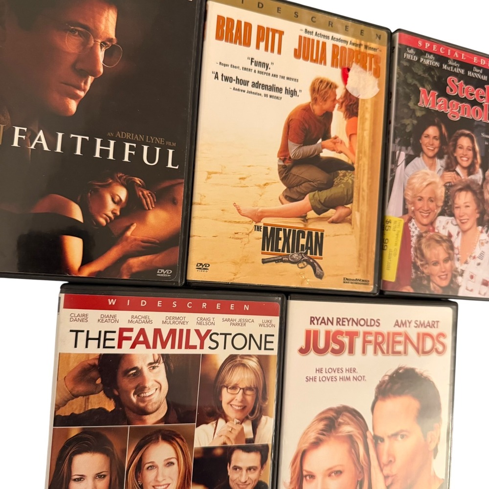 Romance DVD Lot of 5 Just Friends Family Stone Steel Magnolias Love Curated